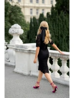 S379 Krajkové šaty s dvouvrstvým vrškem - černé S379 Krajkové šaty s dvouvrstvým vrškem - černé