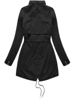 Černo-světle modrá oboustranná dámská zimní bunda s kapucí (w214big)