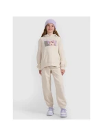 Dívčí nepruhovaná mikina s kapucí 4F 4FJRAW25TSWSF2294-11S