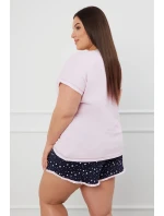 Italská móda Libra crêpe barva:růžová/potisk