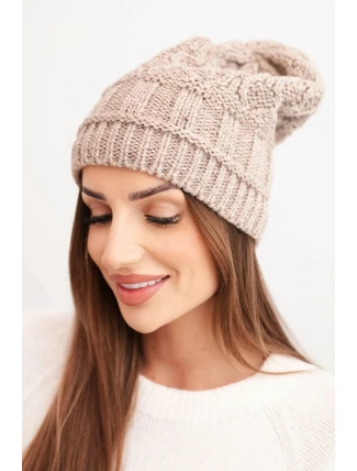 Čepice s fleecem Marta K231 tmavě béžová