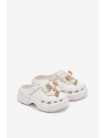 Dětské Dívčí Pantofle Z Pěny S Mašlí A Ozdobami Bílé Selvana