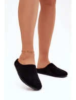 Dámské domácí pantofle z eko semiše – černé Kalvess