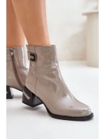 Boty na podpatku MR880-093 šedé - Step in style
