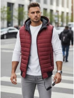 Vínová pánská vesta FashionStreet TX4238 Vínová pánská vesta FashionStreet TX4238