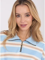 Damska bluza z rozpinana stójką Goodlookin jasnoniebieska (9981)