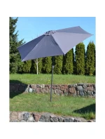 ZAHRADNÍ SLUNEČNÍK 300 CM SKLÁDACÍ ŠEDÝ