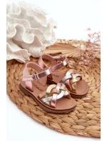 Dětské sandálky s suchým zipem a propletenými pásky v multikoloru Dianttha