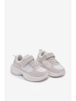 Dětské sportovní boty tenisky na suchý zip bílé Selinea