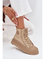 Vysoké Dámské Tenisky Zateplené Big Star OO274A356 Béžové