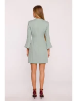 M876 Šaty s širokými manžetami - mátové