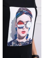 Dámská grafická halenka černá Dámská grafická halenka černá