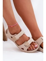 Dámské Pěnové Sandály Na Platformě Big Star RR274A515 Béžové