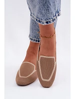 Dámské ploché kožené mokasíny světle hnědé Selisa