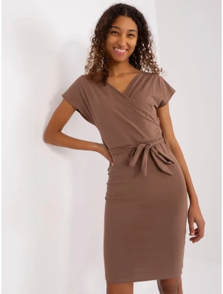 Dámské šaty RV SK 8018.91 Hnědá - Rue Paris Dámské šaty RV SK 8018.91 Hnědá - Rue Paris