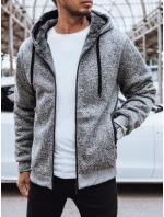 Pánská rozepínací zateplená mikina světle šedá FashionStreet BX5596