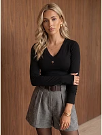 Dámská černá blůza FashionStreet RY2935