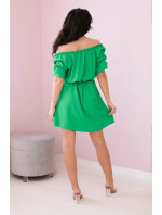 Španělské šaty zavazované v pase zelený