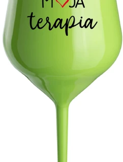 MOJA TERAPIA - zelený nerozbitný pohár na víno 470 ml