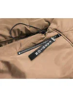 Béžovo-velbloudí dámská bunda pro přechodné období (B8037-12046)