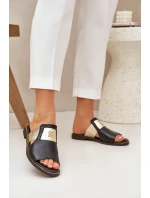 Elegantní Pantofle Z Přírodní Kůže Na Plochém Podpatku Zazoo 40423 Černé Elegantní Pantofle Z Přírodní Kůže Na Plochém Podpatku Zazoo 40423 Černé