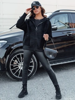 Dámská krátká bunda z alpaky KATHERINE s kapucí černá FashionStreet NY0672