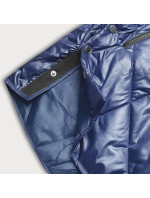 Modrá dámská bunda s ozdobnou kapucí (B8126-72)