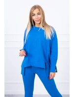 Souprava s oversize halenkou chrpově modré barvy