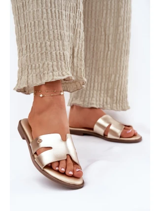 Dámské Plátěné Sandály Z Eko Kůže Zlaté Firvania