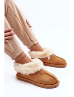 Dámské pantofle s kožíškem, hnědé Lanoze Dámské pantofle s kožíškem, hnědé Lanoze