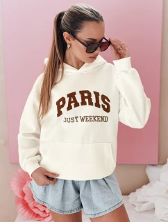 Dámská mikina oversize PARISSIA ecru FashionStreet BY1454