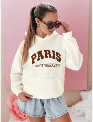Dámská mikina oversize PARISSIA ecru FashionStreet BY1454