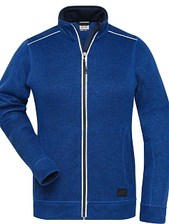 Daiber JN 897 Dámská pracovní pletená fleece bunda - Solid 02.0897 dark royal melange/navy