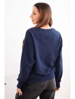 Dámská mikina s okrouhlým výstřihem basic z bavlny modrá