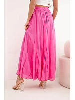 Dámská maxi bavlněná sukně s gumičkou v pase camelová