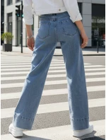 Dámské široké džíny modré FashionStreet UY2871 Dámské široké džíny modré FashionStreet UY2871