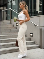 Dámské džíny s vysokým pasem ecru FashionStreet UY2912