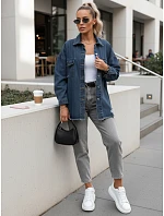 Dámská tmavě modrá džínová košilová bunda FashionStreet TY5689