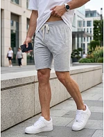 Pánské teplákové kraťasy se šňůrkou, světle šedé, FashionStreet SX2621 Pánské teplákové kraťasy se šňůrkou, světle šedé, FashionStreet SX2621