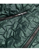 Dámská prošívaná bunda v lahvově zelené barvě (BR0121)