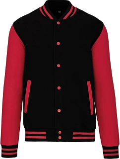 Kariban K 497 Unisex college bunda "Teddy" 20.K497 black/red