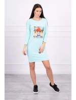 Šaty s mátovým potiskem Honey girl