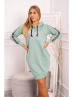 Šaty s reflexním potiskem tmavě mátové