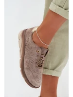 Kožené dámské tenisky s perforací Sergio Leone SP-002 šedé