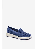 Dámské perforované mokasiny Sergio Leone MK097H modré