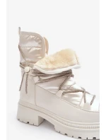 Dámské sněhule s ozdobným šněrováním, bílá Rilana