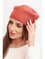 Dámská čepice klasická hladká beanie K420 rezavá