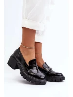 Dámské mokasíny s masivními podpatky Big Star Černá