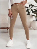 Dámské džínové kalhoty s páskem CLARET v béžové barvě FashionStreet UY2197