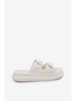 Dámské Pěnové Pantofle Na Platformě Ecru Falowena